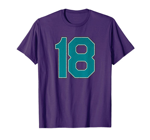 Player Teal Number 18 Sports Team Fan T-Shirt - Graphic Print Men Women - T-Shirt, Sweatshirt, Hoodie