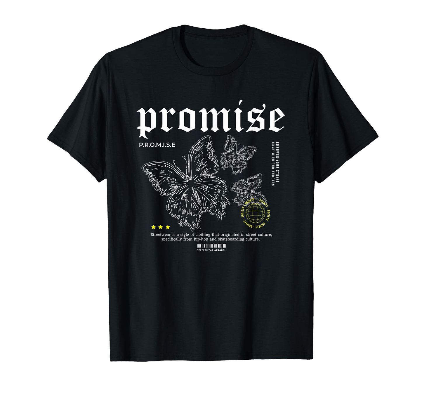 Butterfly Promise Y2K Grunge Aesthetic T-Shirt - Unique Graphic Men Women - T-Shirt, Sweatshirt, Hoodie