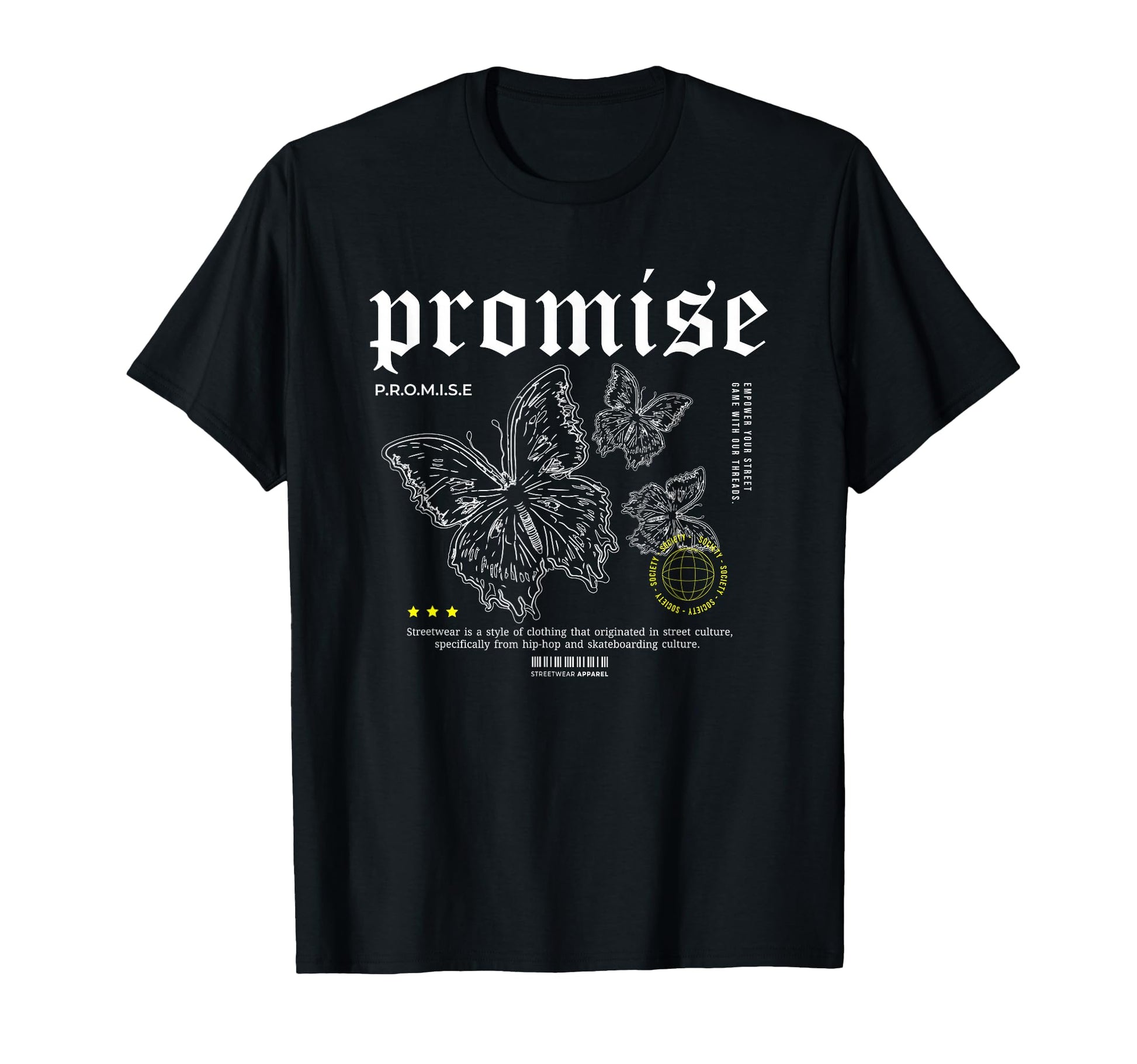Butterfly Promise Y2K Grunge Aesthetic T-Shirt - Unique Graphic Men Women - T-Shirt, Sweatshirt, Hoodie