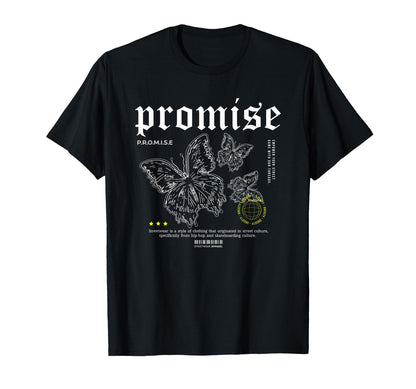 Butterfly Promise Y2K Grunge Aesthetic T-Shirt - Unique Graphic Men Women - T-Shirt, Sweatshirt, Hoodie