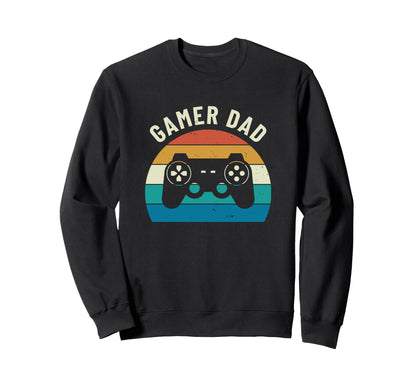 Gamer Dad Video Game Gaming Sweatshirt - Aesthetic Graphic for Adults - T-Shirt, Sweatshirt, Hoodie