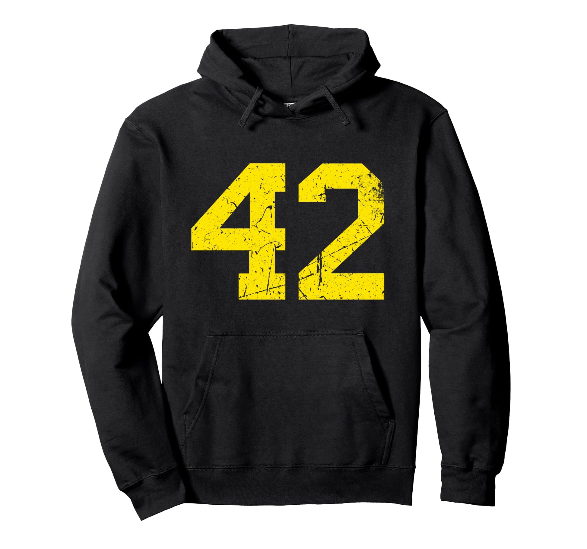 Yellow Number 42 Sports Team Varsity Hoodie - Graphic Print Men Women - T-Shirt, Sweatshirt, Hoodie
