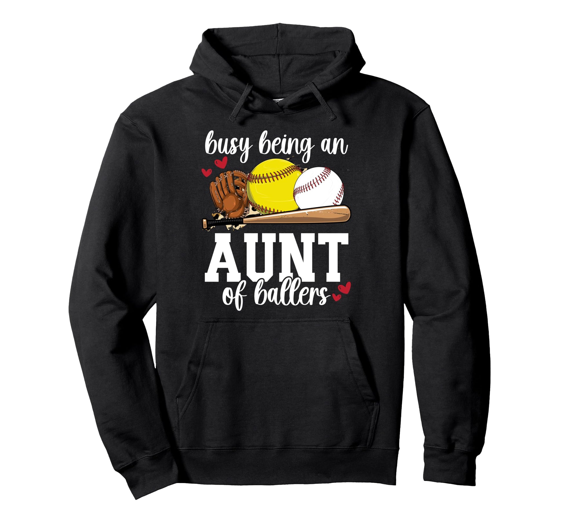 Busy Being Aunt Ballers Baseball Hoodie - Trendy Graphic Men Women - T-Shirt, Sweatshirt, Hoodie