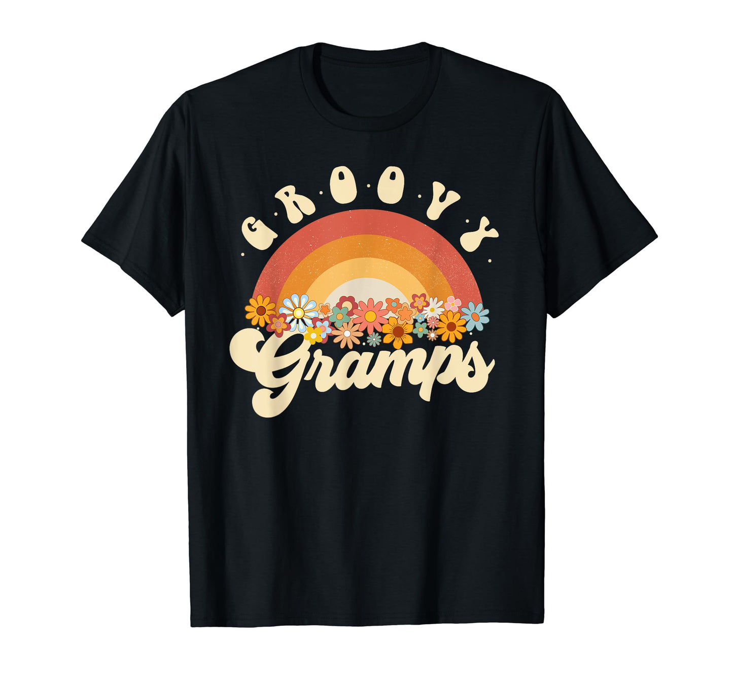 Groovy Gramps Rainbow Colorful Flowers T-Shirt - Trendy Graphic for Adults - T-Shirt, Sweatshirt, Hoodie
