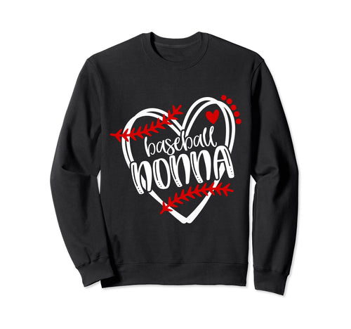 Baseball Nonna Distressed Heart Sweatshirt - Fun Novelty Design Men Women - T-Shirt, Sweatshirt, Hoodie