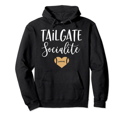 Tailgate Socialite Funny Football Moms Hoodie - Graphic Print Men Women - T-Shirt, Sweatshirt, Hoodie