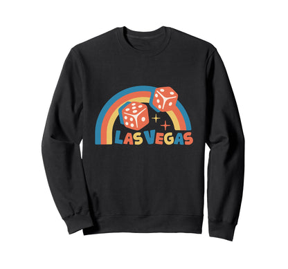 Colorful Rainbow Lucky Dices Las Sweatshirt - Minimalist Print for Adults - T-Shirt, Sweatshirt, Hoodie