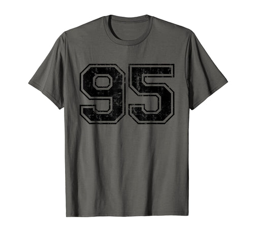 Number 95 Varsity Distressed Sport T-Shirt - Trendy Graphic for Adults - T-Shirt, Sweatshirt, Hoodie