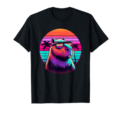 Funny Capybara Rodent Vaporwave T-Shirt - Custom Art Print for Adults - T-Shirt, Sweatshirt, Hoodie