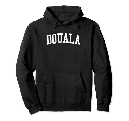 Douala Cameroon Distressed White Hoodie - Minimalist Print for Adults - T-Shirt, Sweatshirt, Hoodie