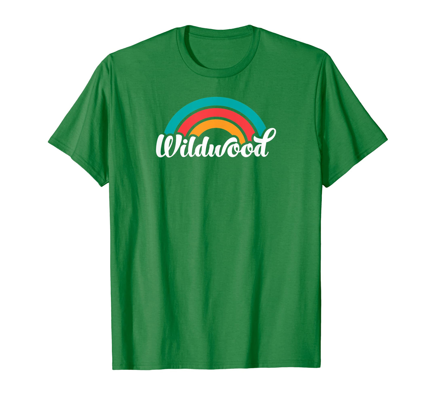 Wildwood Nj Script Rainbow T-Shirt - Minimalist Print Unisex - T-Shirt, Sweatshirt, Hoodie