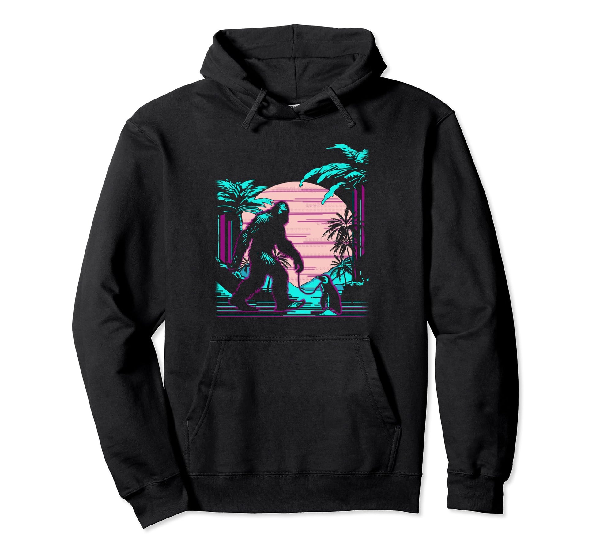 Bigfoot Vaporwave Aesthetic 90S Hoodie - Casual Everyday Wear Unisex - T-Shirt, Sweatshirt, Hoodie