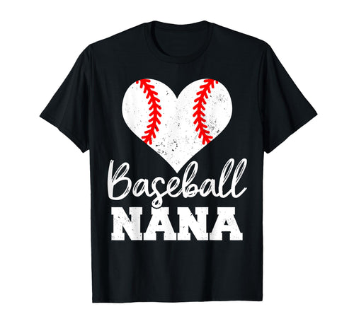 Baseball Nana Heart Funny Heartfelt T-Shirt - Fun Novelty Design Unisex - T-Shirt, Sweatshirt, Hoodie