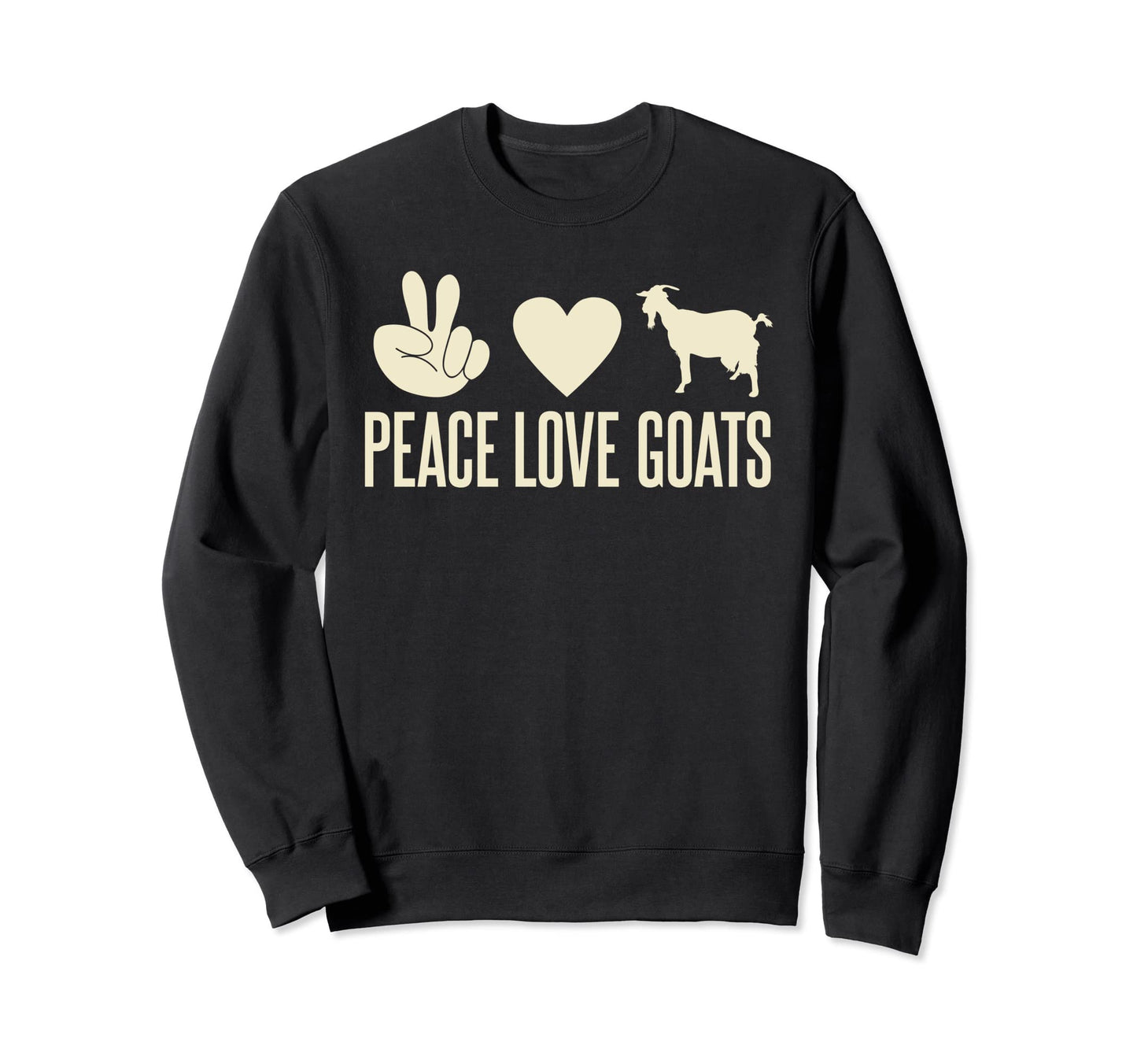 Peace Love Goats Lover Sweatshirt - Aesthetic Graphic for Adults - T-Shirt, Sweatshirt, Hoodie