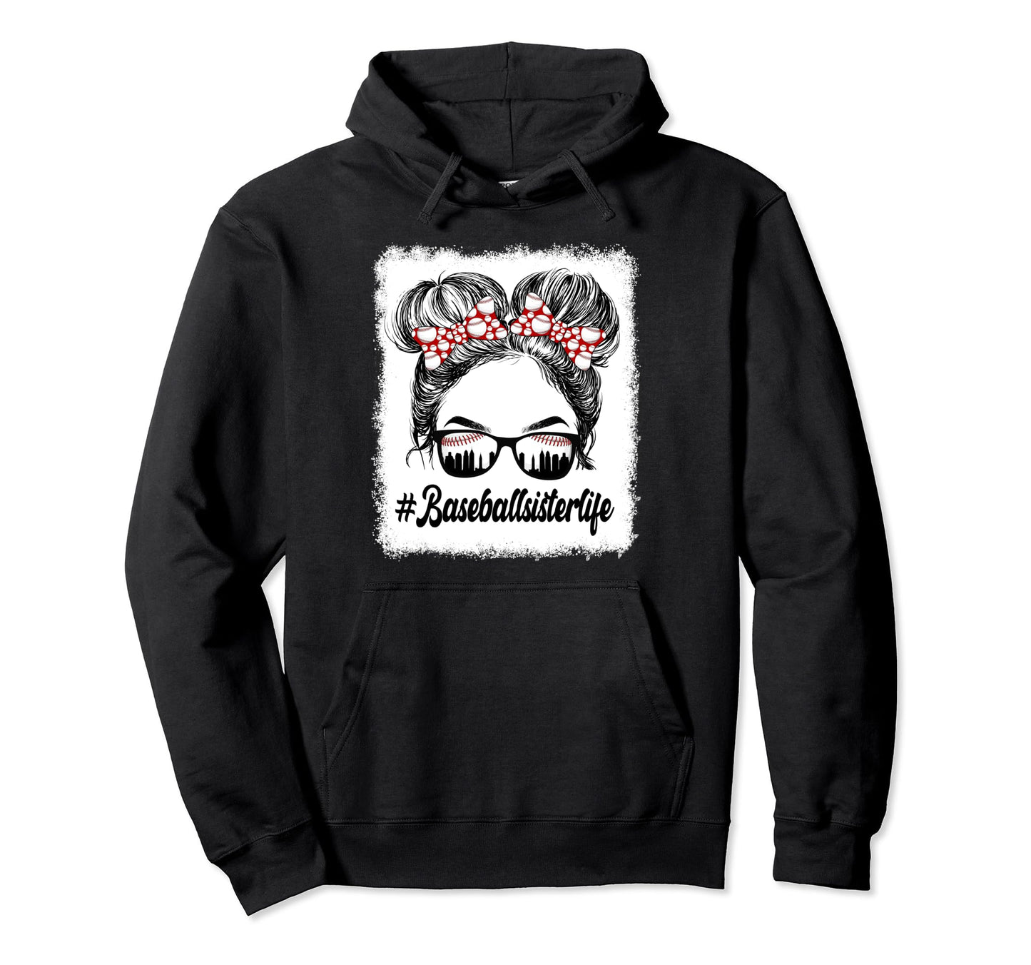 Proud Baseball Sister Baseball Player Lit Hoodie - Novelty Apparel Unisex - T-Shirt, Sweatshirt, Hoodie
