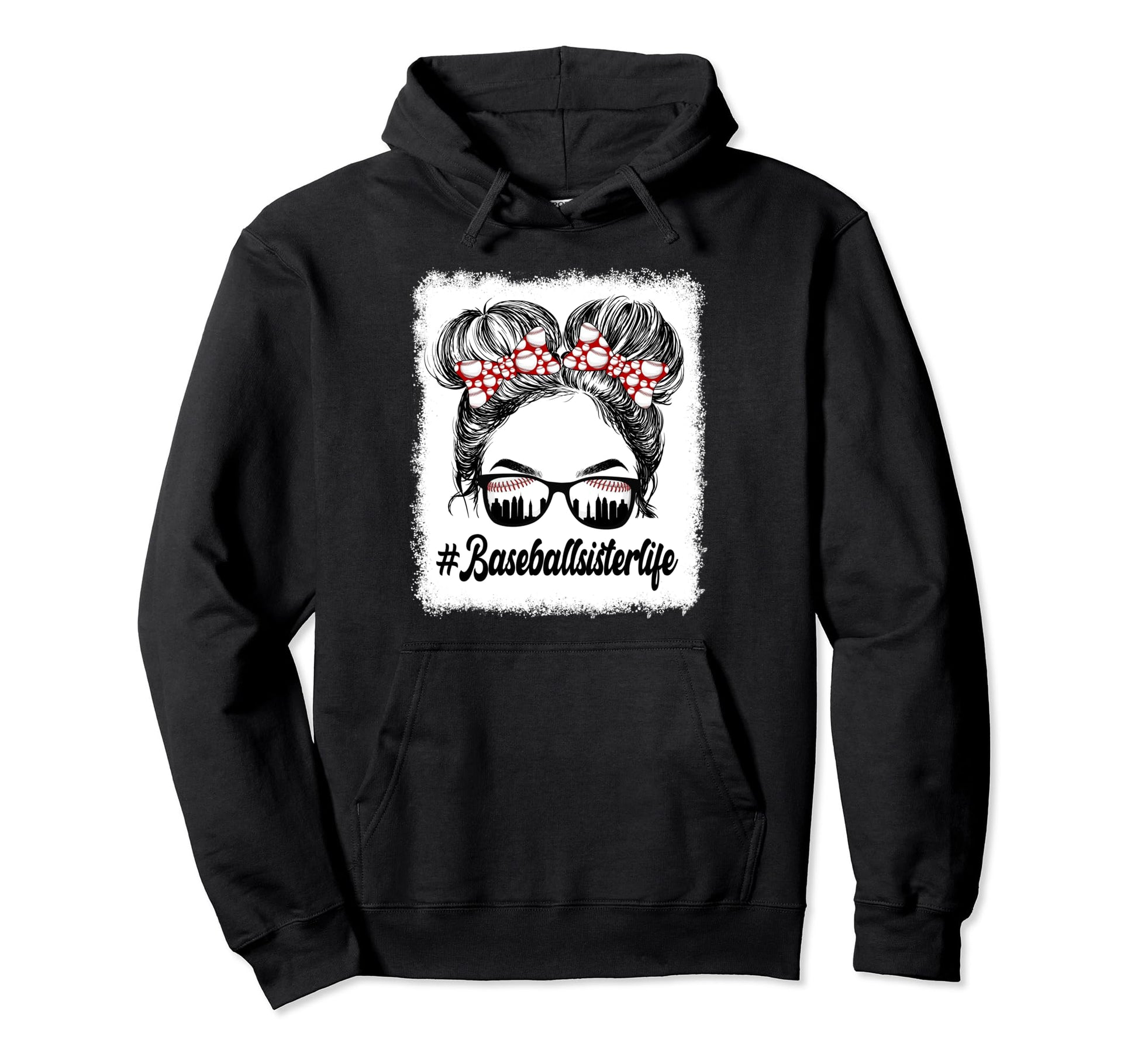 Proud Baseball Sister Baseball Player Lit Hoodie - Novelty Apparel Unisex - T-Shirt, Sweatshirt, Hoodie