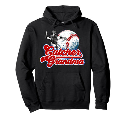 Baseball Catcher Grandma Baseball Catcher Hoodie - Unique Graphic Unisex - T-Shirt, Sweatshirt, Hoodie