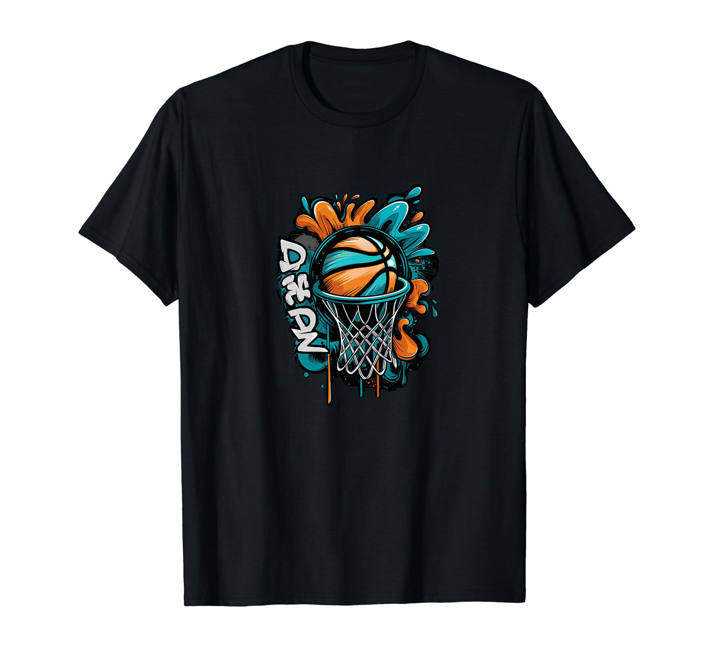 Basketball Hoop Graffiti Colorful T-Shirt - Novelty Apparel Men Women - T-Shirt, Sweatshirt, Hoodie