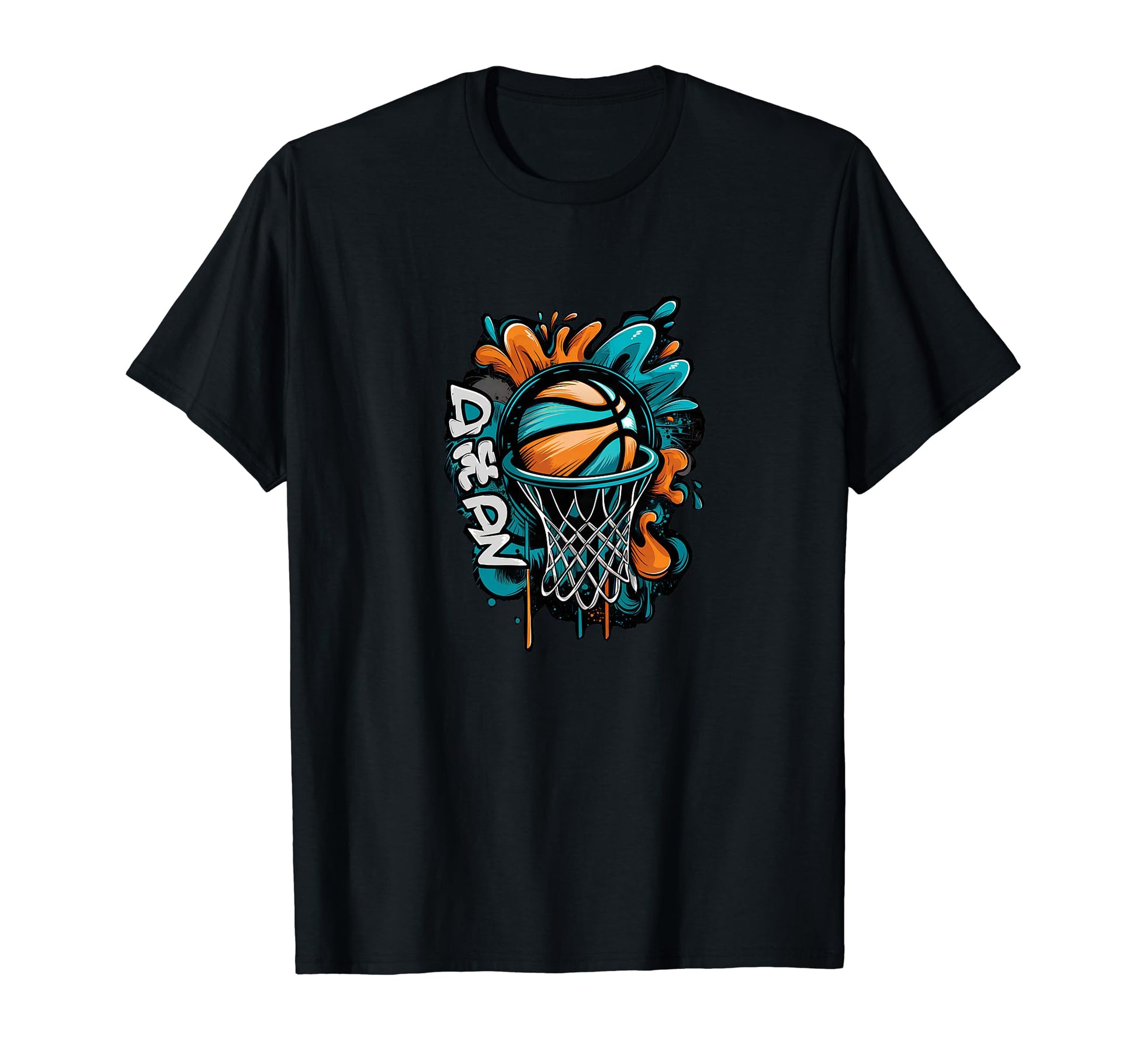 Basketball Hoop Graffiti Colorful T-Shirt - Novelty Apparel Men Women - T-Shirt, Sweatshirt, Hoodie