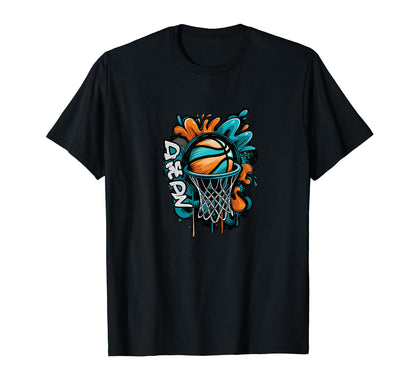 Basketball Hoop Graffiti Colorful T-Shirt - Novelty Apparel Men Women - T-Shirt, Sweatshirt, Hoodie