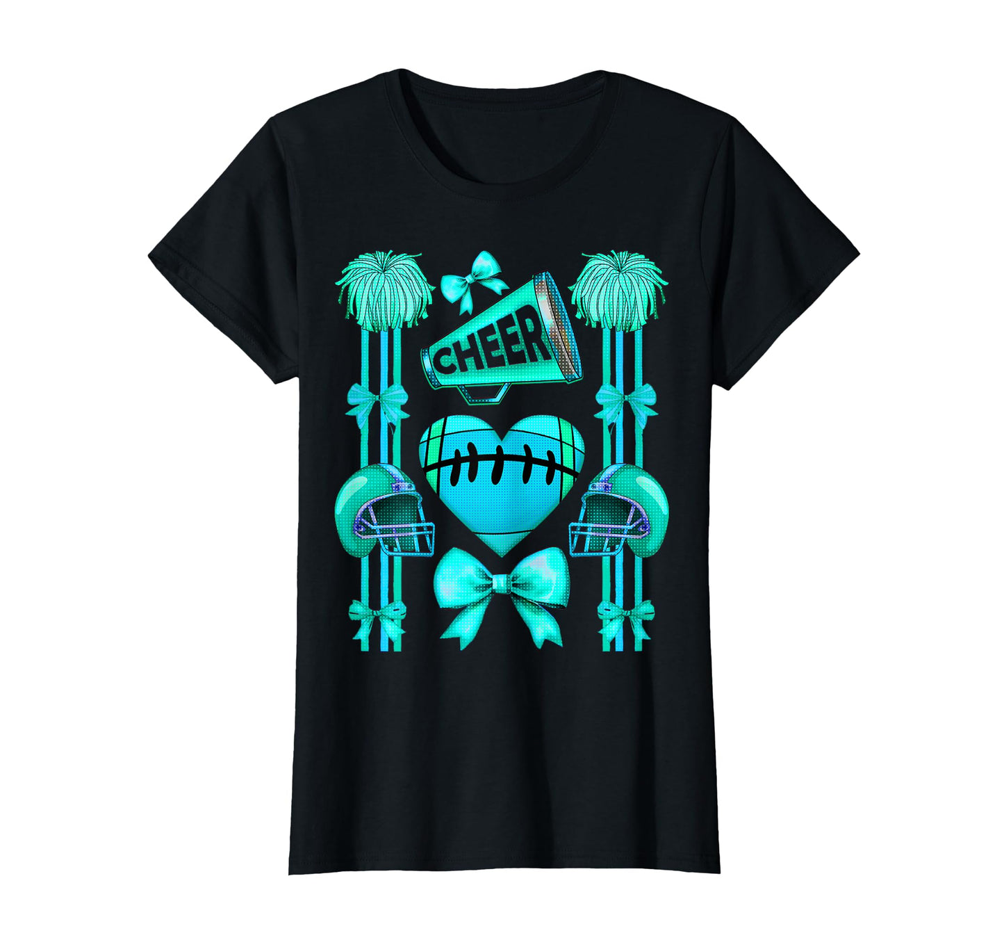 Football Cheer Mom Coquette Bow T-Shirt - Casual Everyday Wear for Adults - T-Shirt, Sweatshirt, Hoodie