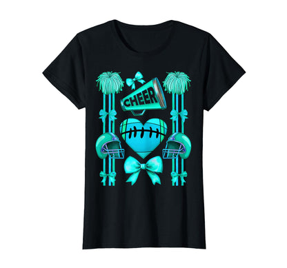 Football Cheer Mom Coquette Bow T-Shirt - Casual Everyday Wear for Adults - T-Shirt, Sweatshirt, Hoodie