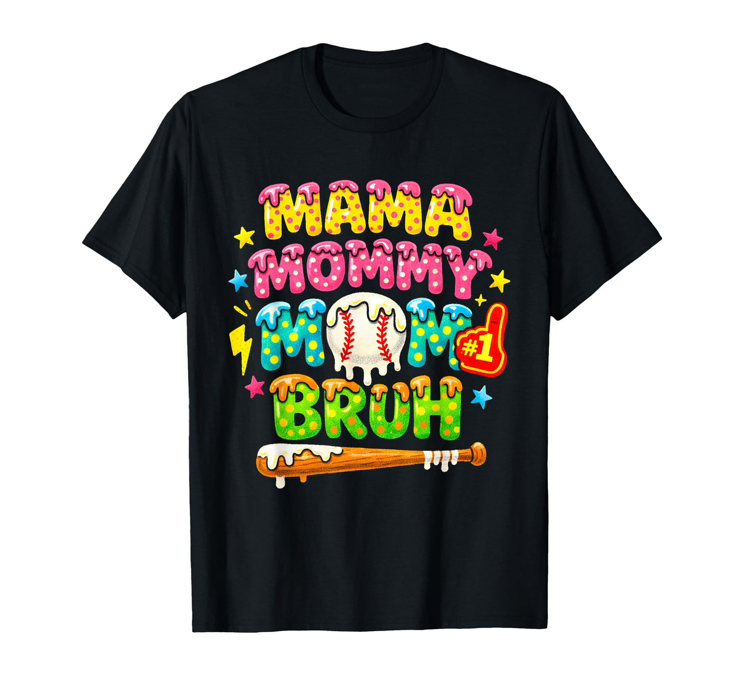Mama Mommy Mom Bruh Baseball Funny T-Shirt - Trendy Graphic for Adults - T-Shirt, Sweatshirt, Hoodie
