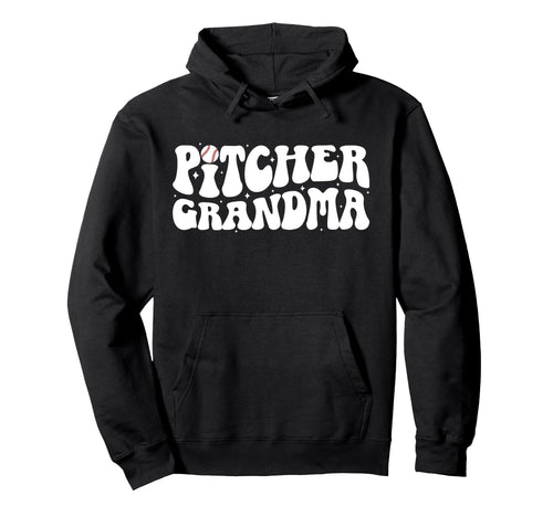 Baseball Pitcher Grandma Groovy Hoodie - Trendy Graphic for Adults - T-Shirt, Sweatshirt, Hoodie