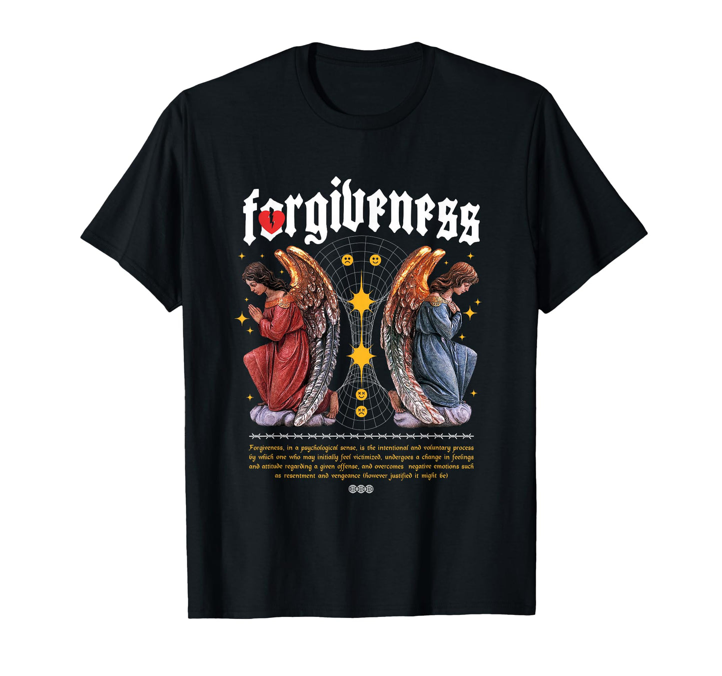 Forgiveness Angels Aesthetic Edgy T-Shirt - Minimalist Print Men Women - T-Shirt, Sweatshirt, Hoodie
