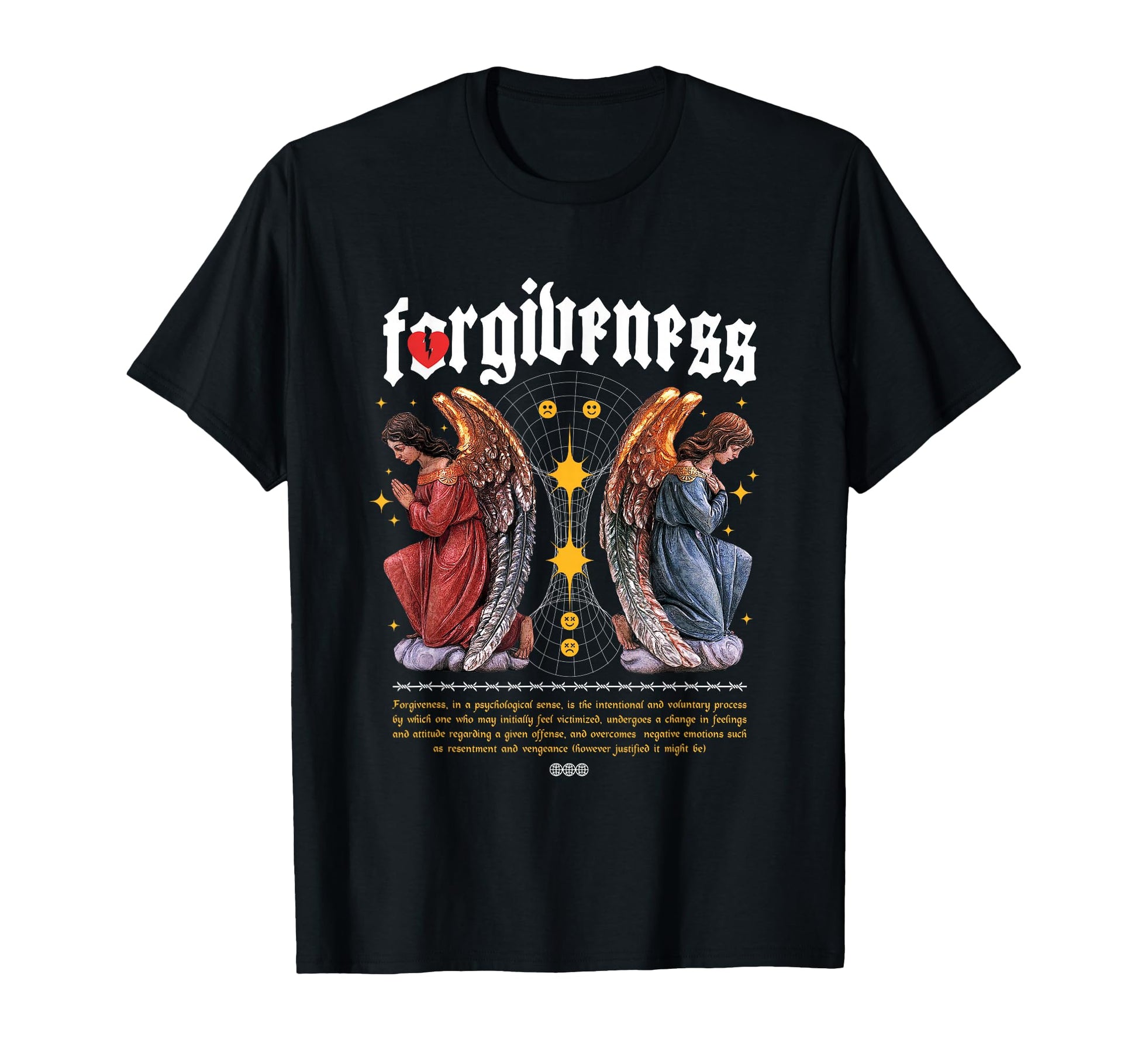 Forgiveness Angels Aesthetic Edgy T-Shirt - Minimalist Print Men Women - T-Shirt, Sweatshirt, Hoodie