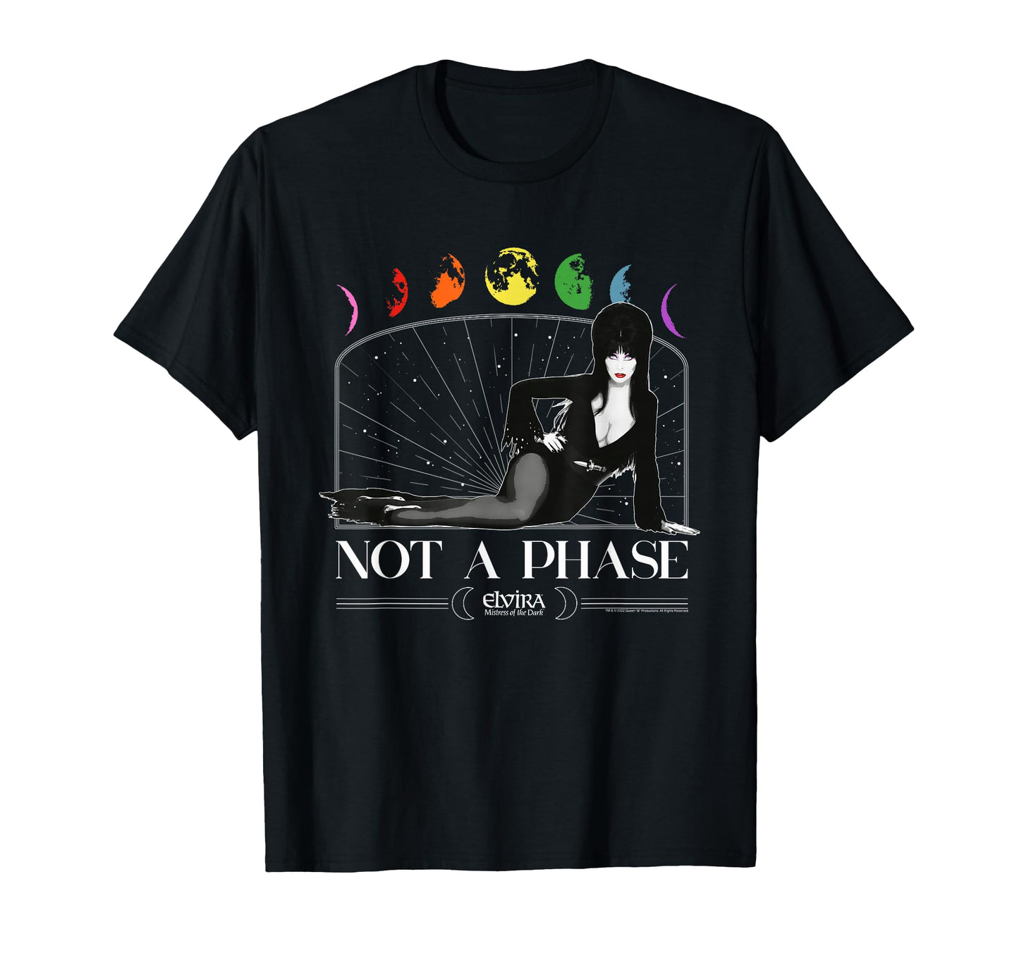 Elvira Its Not Phase Pride Rainbow Moon T-Shirt - Trendy Graphic Men Women - T-Shirt, Sweatshirt, Hoodie