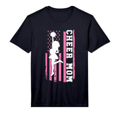 Mens Cheer Mom American Flag T-Shirt - Aesthetic Graphic for Adults - T-Shirt, Sweatshirt, Hoodie