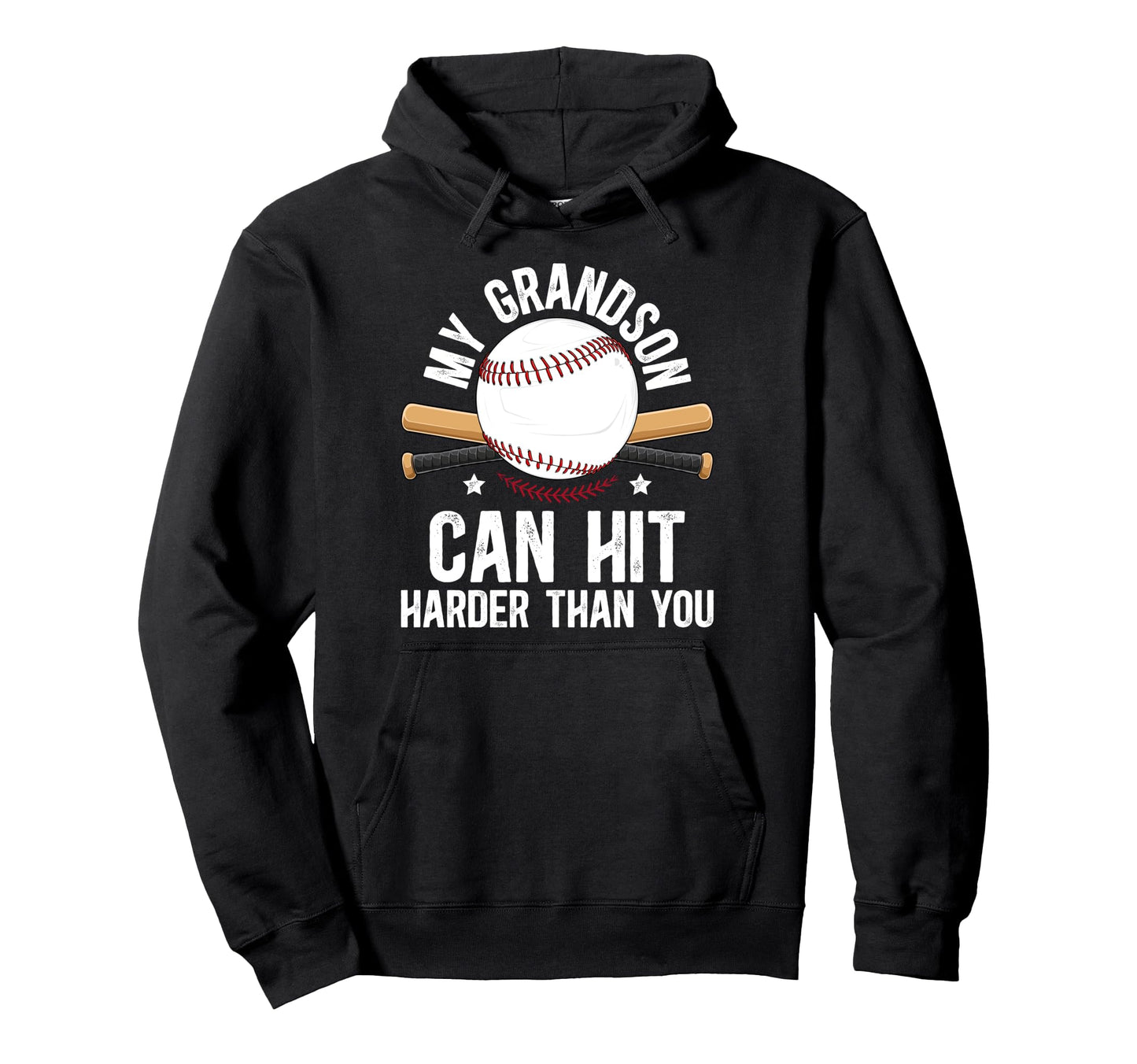 My Grandson Baseball Grandpa Baseball Hoodie - Minimalist Print for Adults - T-Shirt, Sweatshirt, Hoodie