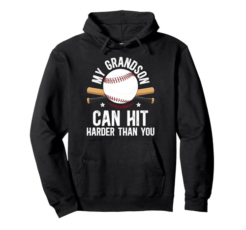 My Grandson Baseball Grandpa Baseball Hoodie - Minimalist Print for Adults - T-Shirt, Sweatshirt, Hoodie
