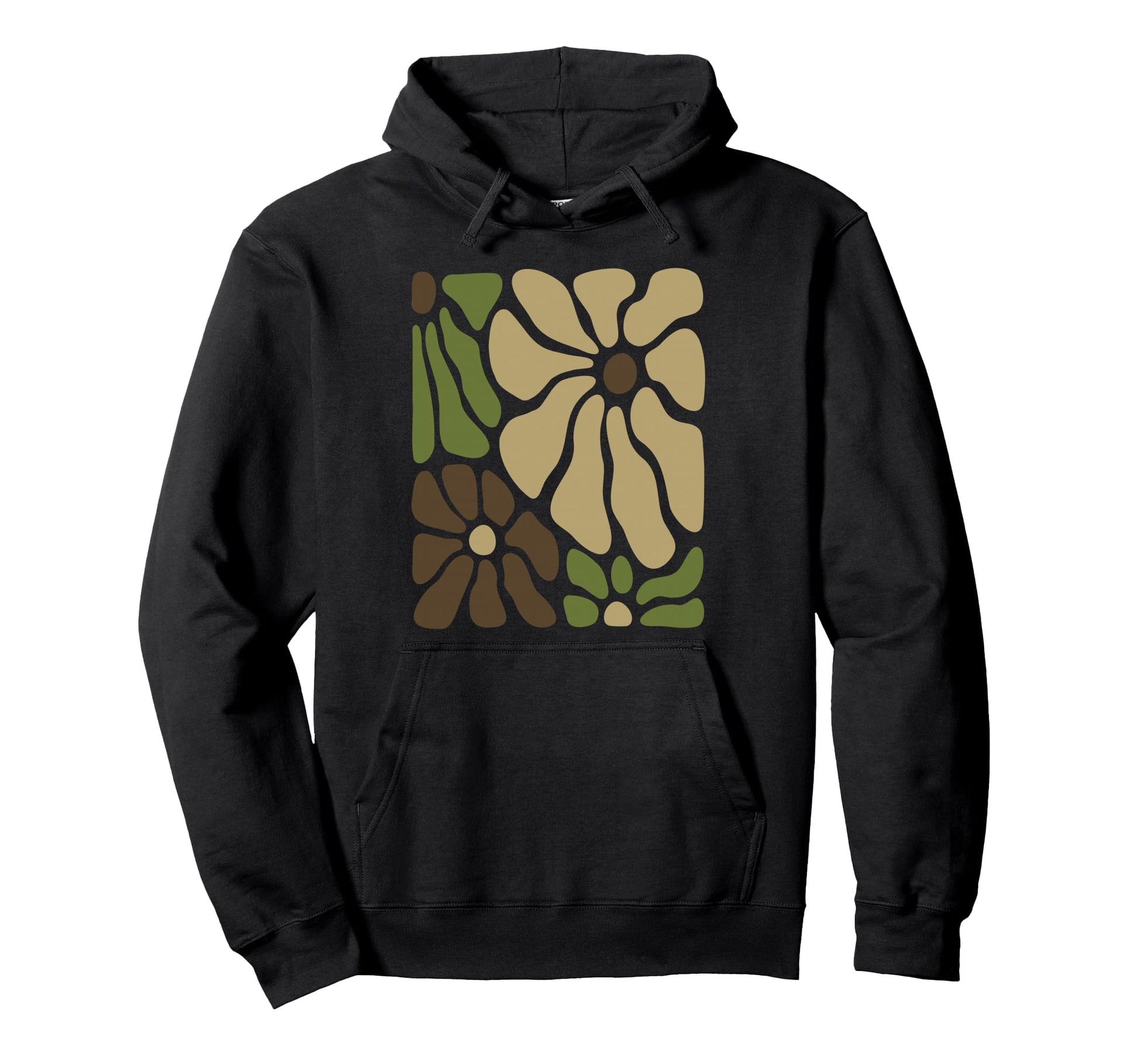 Womens Camo Floral Boho Flowers Camo Hoodie - Graphic Print for Adults - T-Shirt, Sweatshirt, Hoodie
