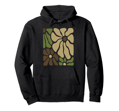 Womens Camo Floral Boho Flowers Camo Hoodie - Graphic Print for Adults - T-Shirt, Sweatshirt, Hoodie