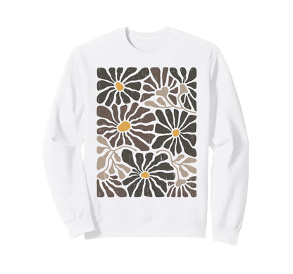 Dark Floral Pattern Boho Wildflowers Sweatshirt - Graphic Print Unisex - T-Shirt, Sweatshirt, Hoodie