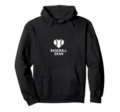 Baseball Gram Funny Baseball Heart Hoodie - Aesthetic Graphic Unisex - T-Shirt, Sweatshirt, Hoodie