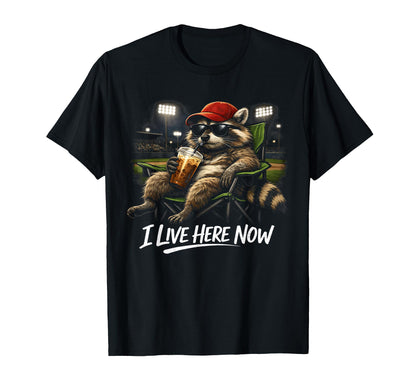 Funny Racoon Ballfield Baseball Field I T-Shirt - Unique Graphic Unisex - T-Shirt, Sweatshirt, Hoodie