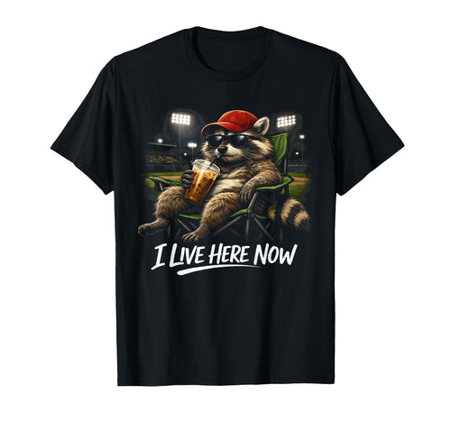 Funny Racoon Ballfield Baseball Field I T-Shirt - Unique Graphic Unisex - T-Shirt, Sweatshirt, Hoodie
