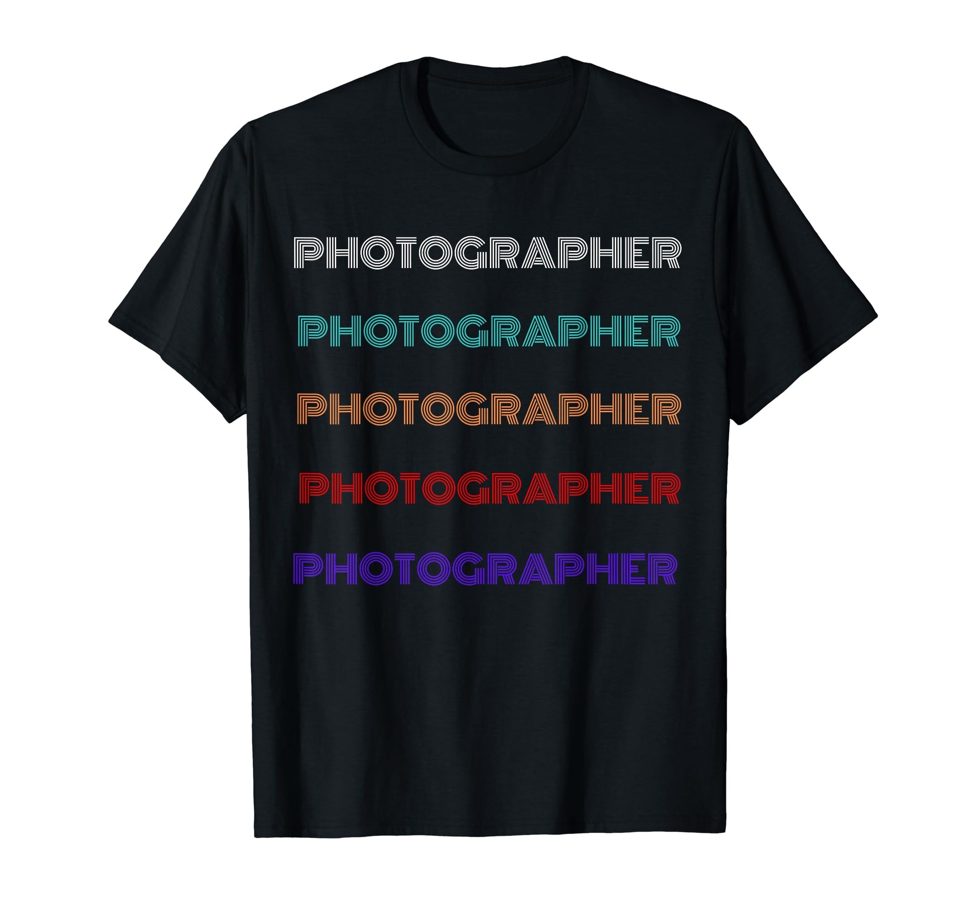 Love Photographer Squad Repeated Text T-Shirt - Trendy Graphic Unisex - T-Shirt, Sweatshirt, Hoodie