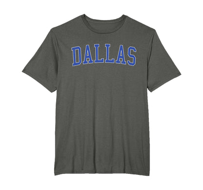 Dallas Tx Distressed Blue Varsity T-Shirt - Trendy Graphic for Adults - T-Shirt, Sweatshirt, Hoodie