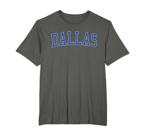 Dallas Tx Distressed Blue Varsity T-Shirt - Trendy Graphic for Adults - T-Shirt, Sweatshirt, Hoodie