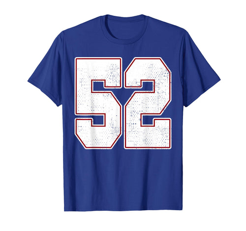 52 Outline Number 52 Fan Varsity Sports T-Shirt - Trendy Graphic Unisex - T-Shirt, Sweatshirt, Hoodie