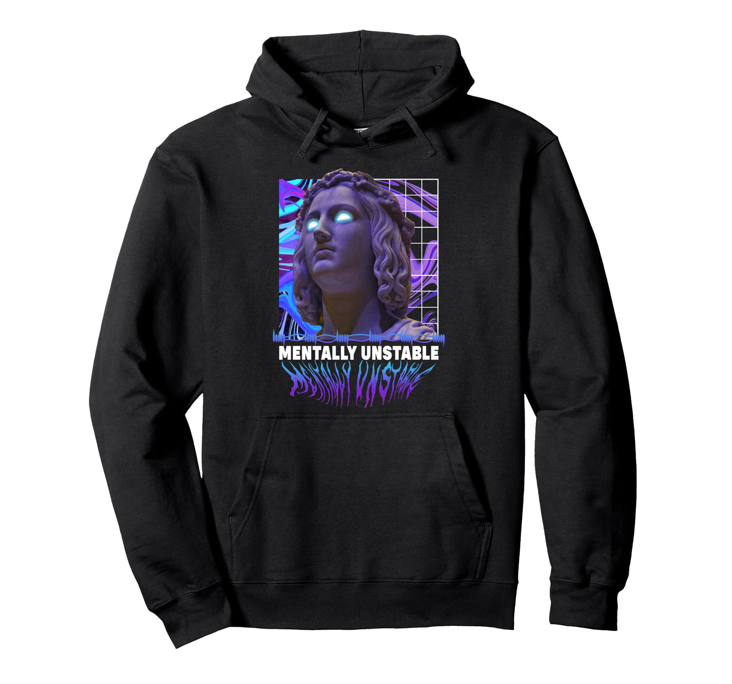 Mentally Unstable Sad Aesthetic Edgy Hoodie - Novelty Apparel for Adults - T-Shirt, Sweatshirt, Hoodie