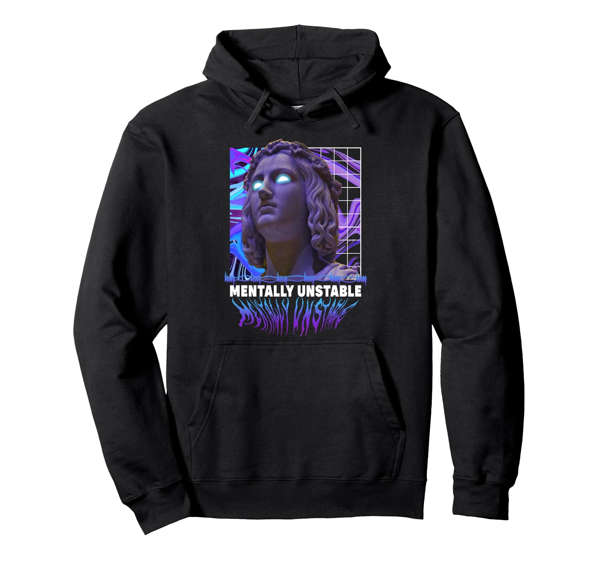 Mentally Unstable Sad Aesthetic Edgy Hoodie - Novelty Apparel for Adults - T-Shirt, Sweatshirt, Hoodie