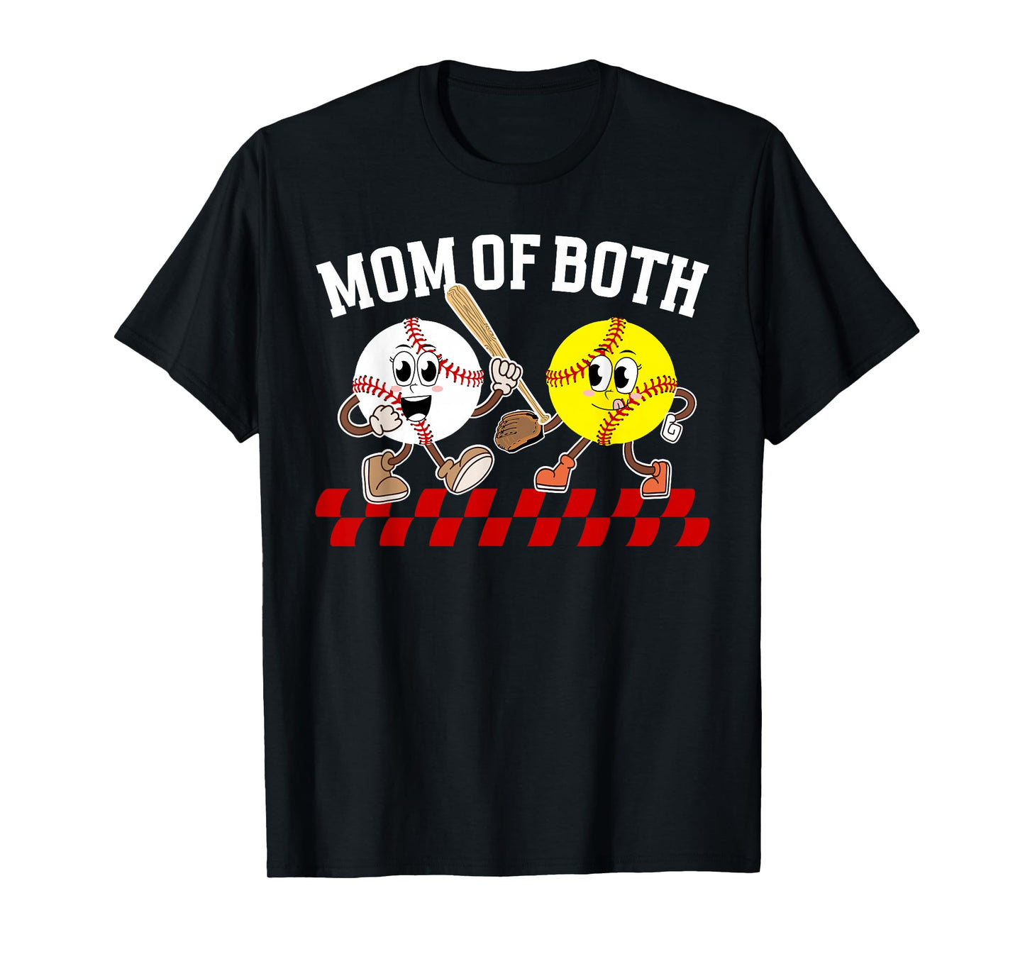 Mom Both Proud Softball Baseball Mom T-Shirt - Unique Graphic Men Women - T-Shirt, Sweatshirt, Hoodie