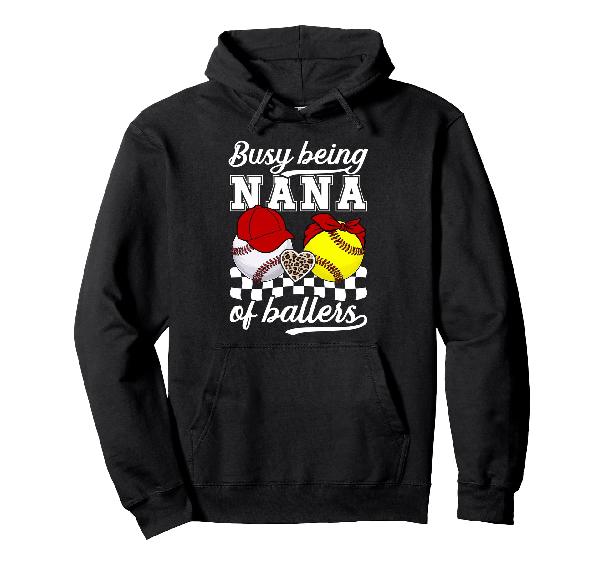 Busy Being Nana Ballers Baseball Hoodie - Minimalist Print Men Women - T-Shirt, Sweatshirt, Hoodie