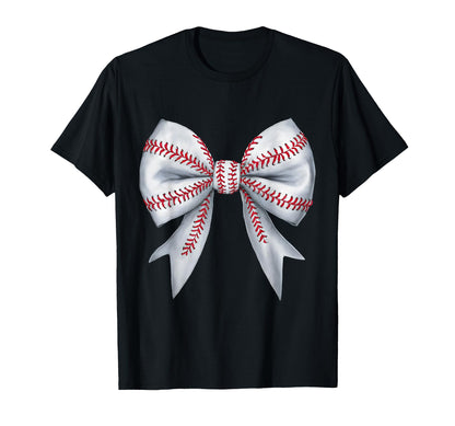 Baseball Mom Coquette Bow Mothers Day T-Shirt - Novelty Apparel for Adults - T-Shirt, Sweatshirt, Hoodie