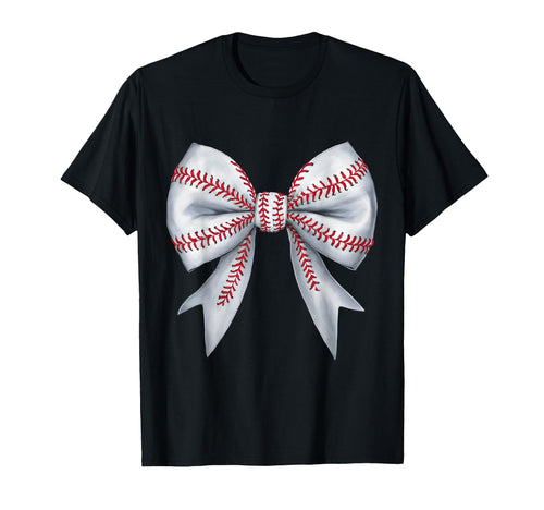 Baseball Mom Coquette Bow Mothers Day T-Shirt - Novelty Apparel for Adults - T-Shirt, Sweatshirt, Hoodie